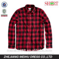 100% cotton Red / Black flannel plaids Shirt for men